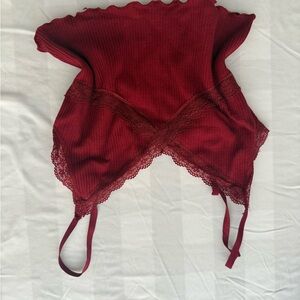 SOLD Red Lace Trim Cami Top